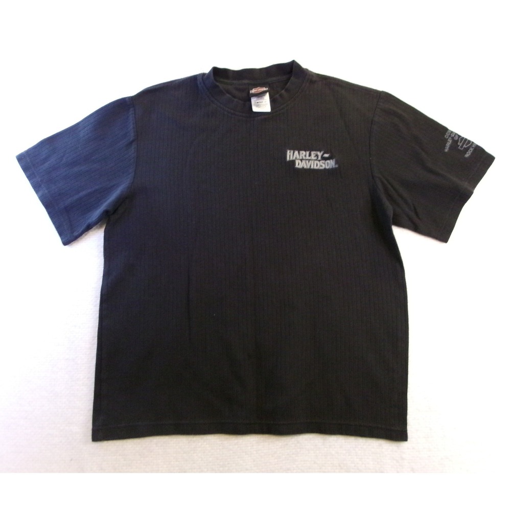 Harley Davidson Mens M Shirt Black Ribbed Embroidered Cox's Rock Hill SC H962